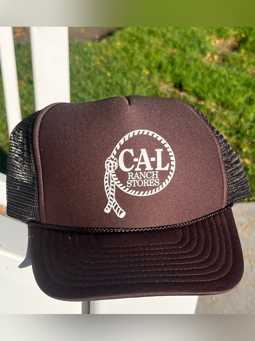 Vintage C-A-L Ranch Stores Brown Trucker Hat Nissin Snapback